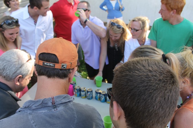Definitely my uncle pounding a beer. Oh goodness.